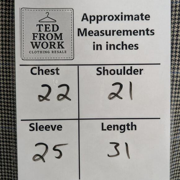 Brooks Brothers 44R Sport Coat Made in Italy Wool Houndstooth Blue Check Jacket - Picture 6 of 6